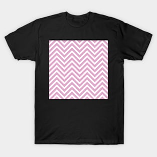 Pink and White Chevron Pattern T-Shirt